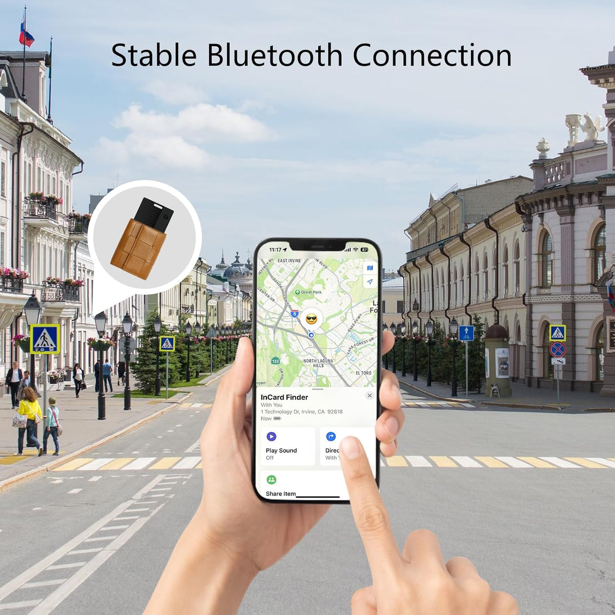 SEINXON Wallet Tracker Card, Works with Apple Find My & Google Find Hub