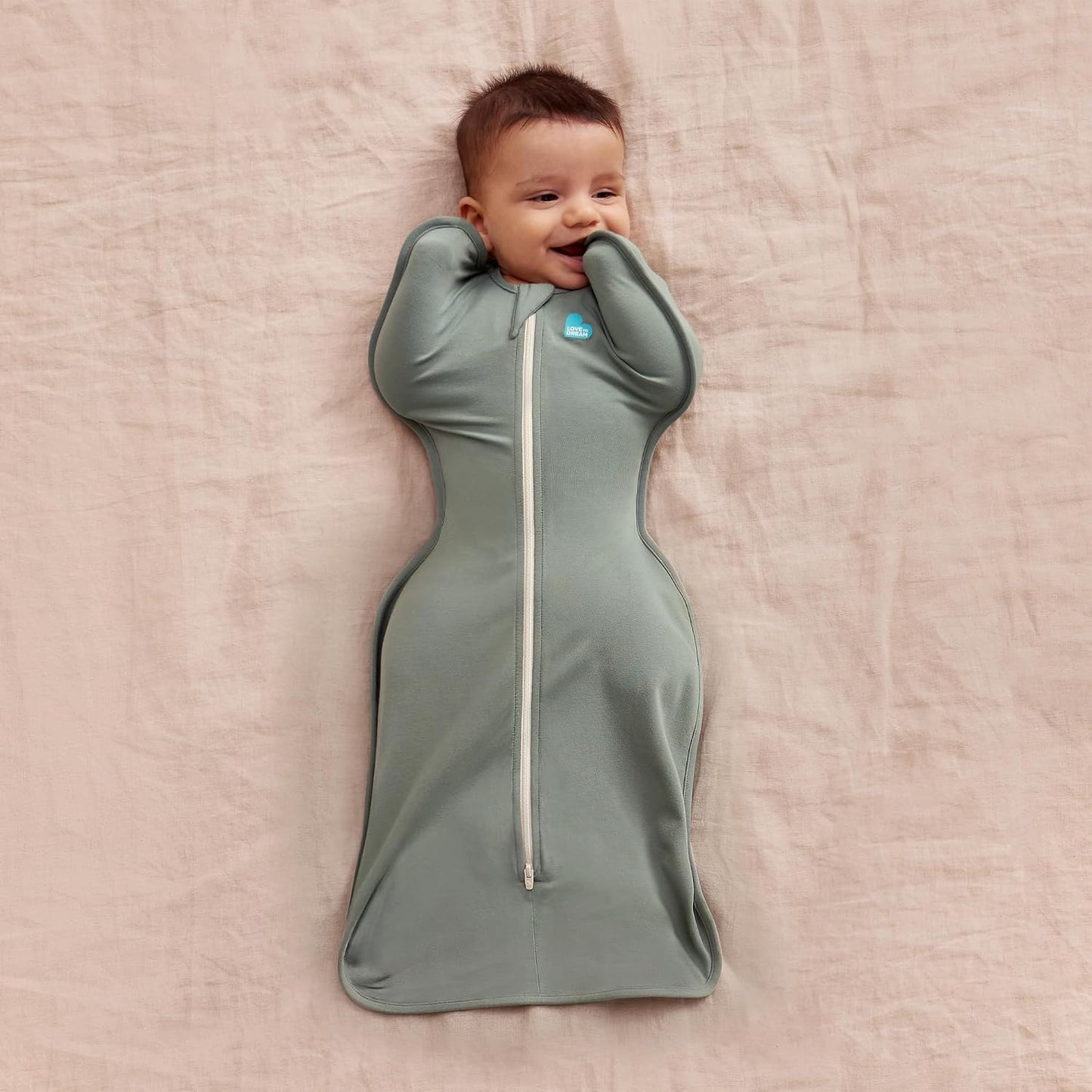 Love to Dream Swaddle UP, Baby Sleep Sack, Self-Soothing Swaddles for Newborns, Get Longer Sleep, Secure Fit Helps Calm Startle Reflex, New Born Essentials for Baby, 1.0 TOG, 13-19 lbs, Deep Olive