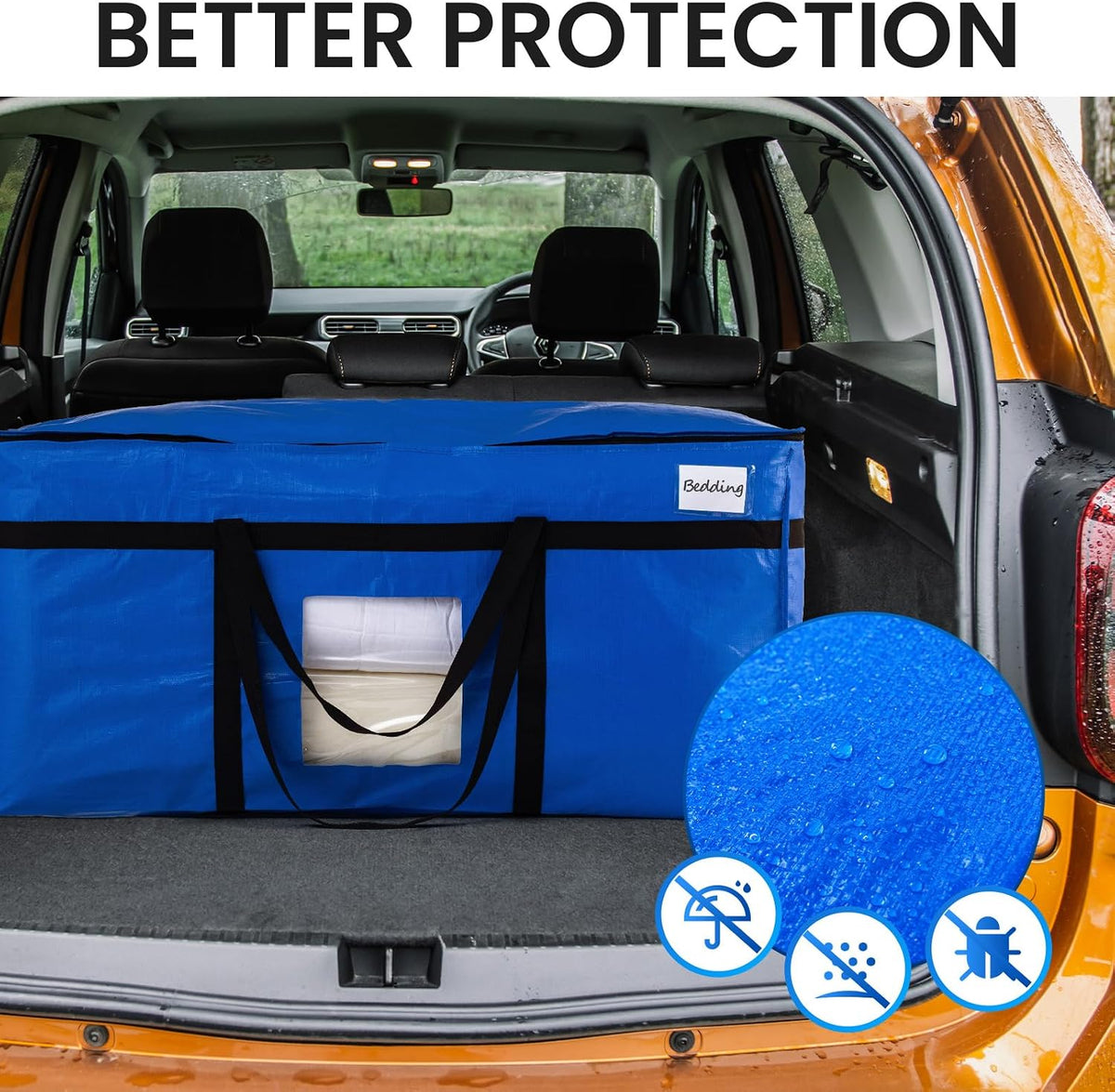 TAILI 69 Gallon Extra Large Storage Bags with Visible Window,Blue