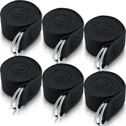 6 Pcs Yoga Straps for Stretching 8 Ft, Safe D Ring Buckle