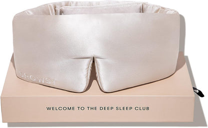 DROWSY Silk Sleep Mask - Face-Hugging, Padded Cocoon for Luxury Sleep in Total Darkness - 100% Pure Mulberry Silk (Black Jade)