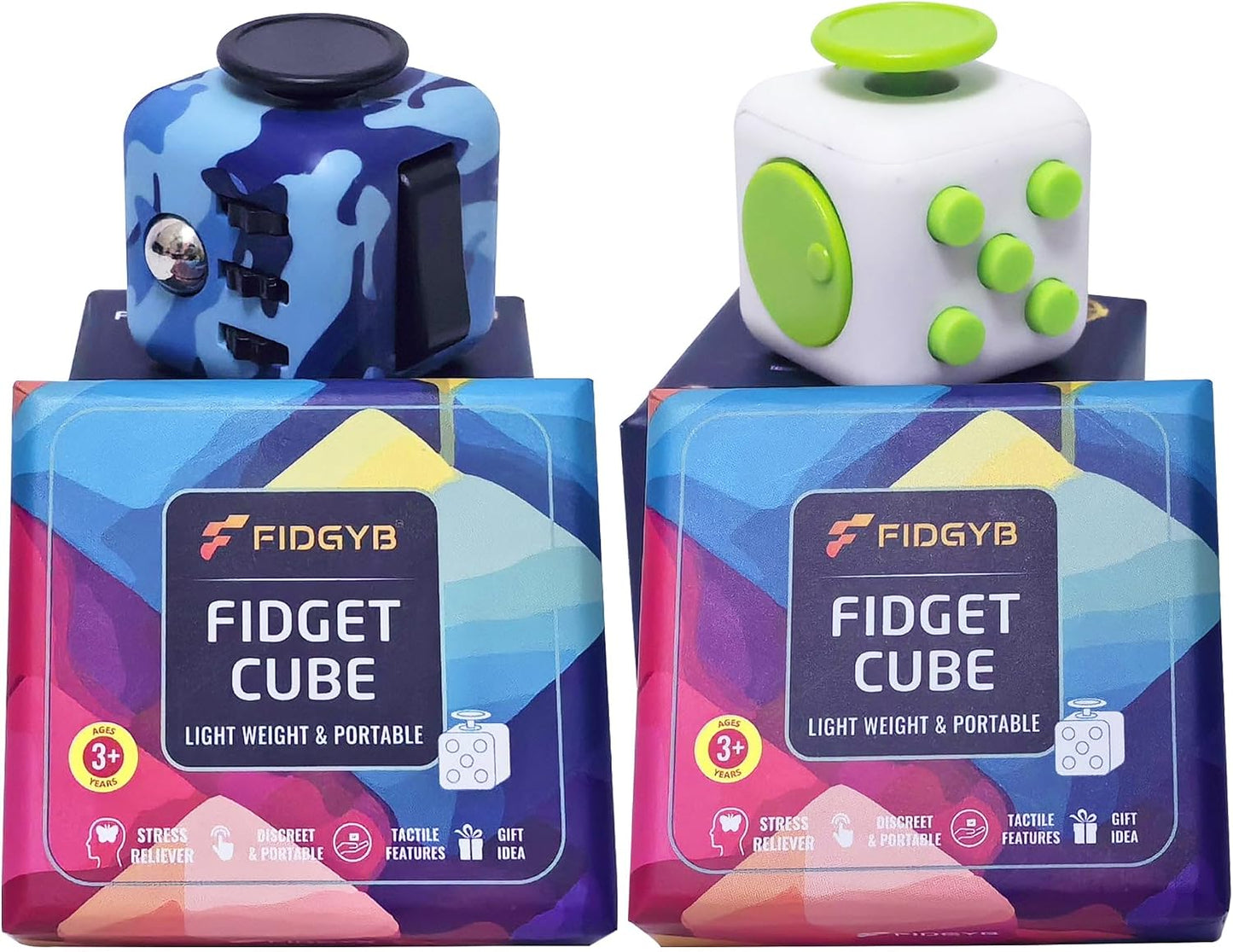 Cube Fidget Stress Relief Toy for Adults & Kids, Smooth, Quiet Sensory Toy for Anxiety, Focus & ADHD Idea[Black_Red]