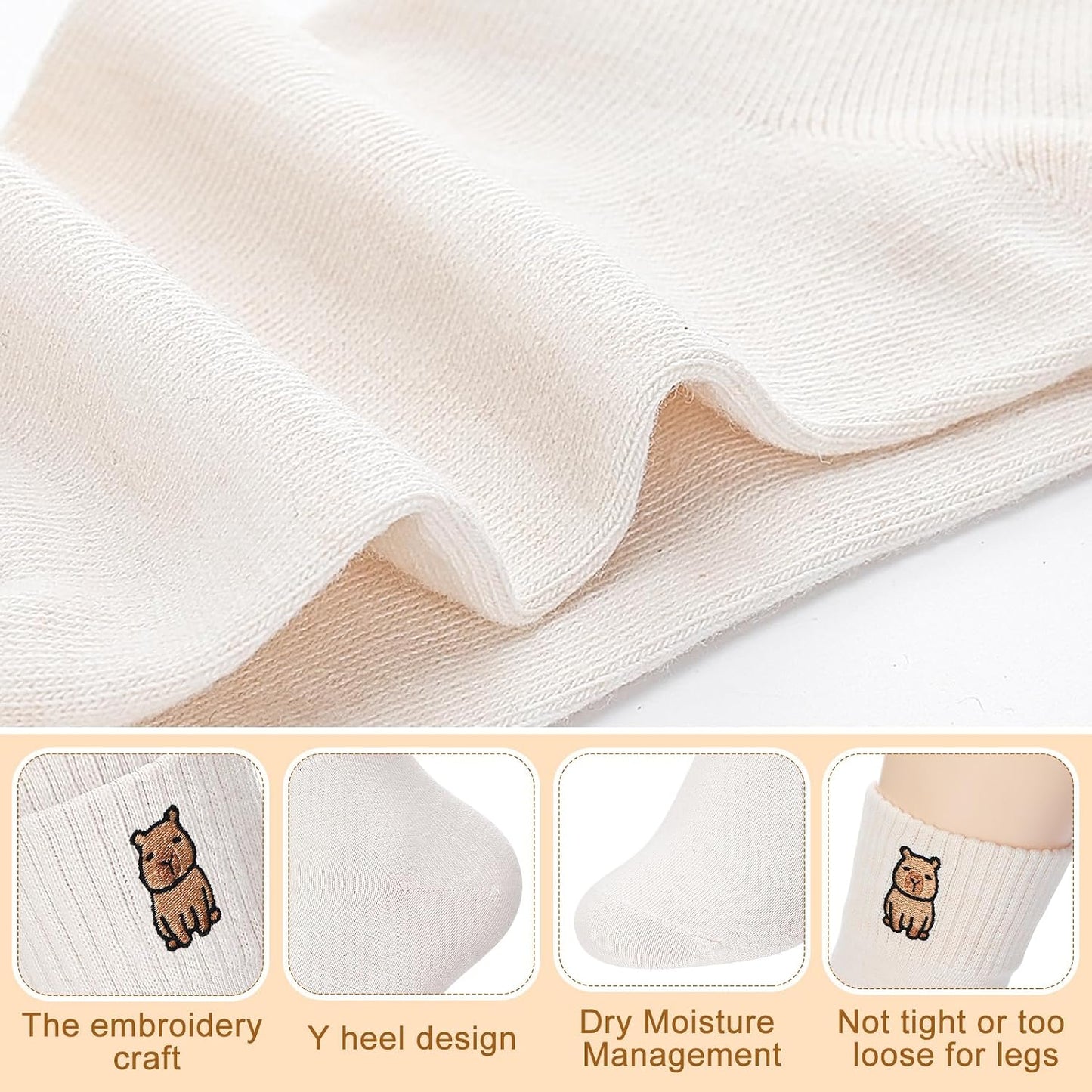 Eurzom 10 Pairs Socks Womens Crew Elastic Ankle Length Cotton Socks Aesthetic Cute Lightweight Low Cut Gifts for Women - Colors A