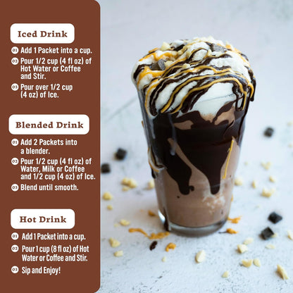 The Frozen Bean Vanilla Bean Frappe & Latte Instant Mix (10 Sticks), Made with Arabica Coffee, Double Shot Caffeine, Low Sugar & Premium Ingredients, Hot, Iced, or Blended Drinks