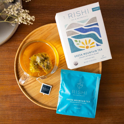 Rishi Tea Greek Mountain Organic Herbal Tea Bags, Caffeine Free, 15ct