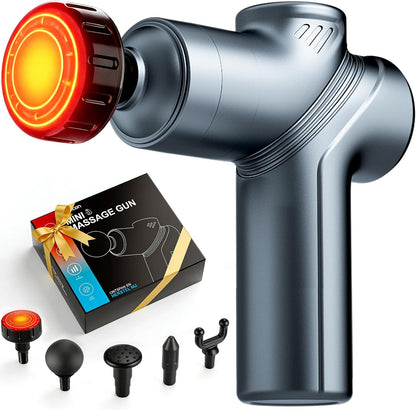 LEERCON Massage Gun Deep Tissue, Silent Motor and Portable Massage Gun with 4 Interchangeable Heads for Deep Muscle Relief and Relaxation, Relax Gift