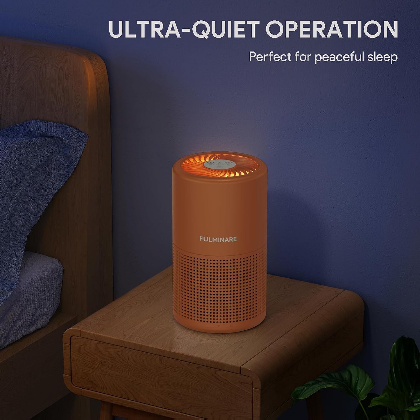 FULMINARE Air Purifiers for Home Bedroom H13 HEPA Air Purifier, 3 Speeds, Timer, 24dB, Small Mini Air Purifier with Night Light, Sage Green