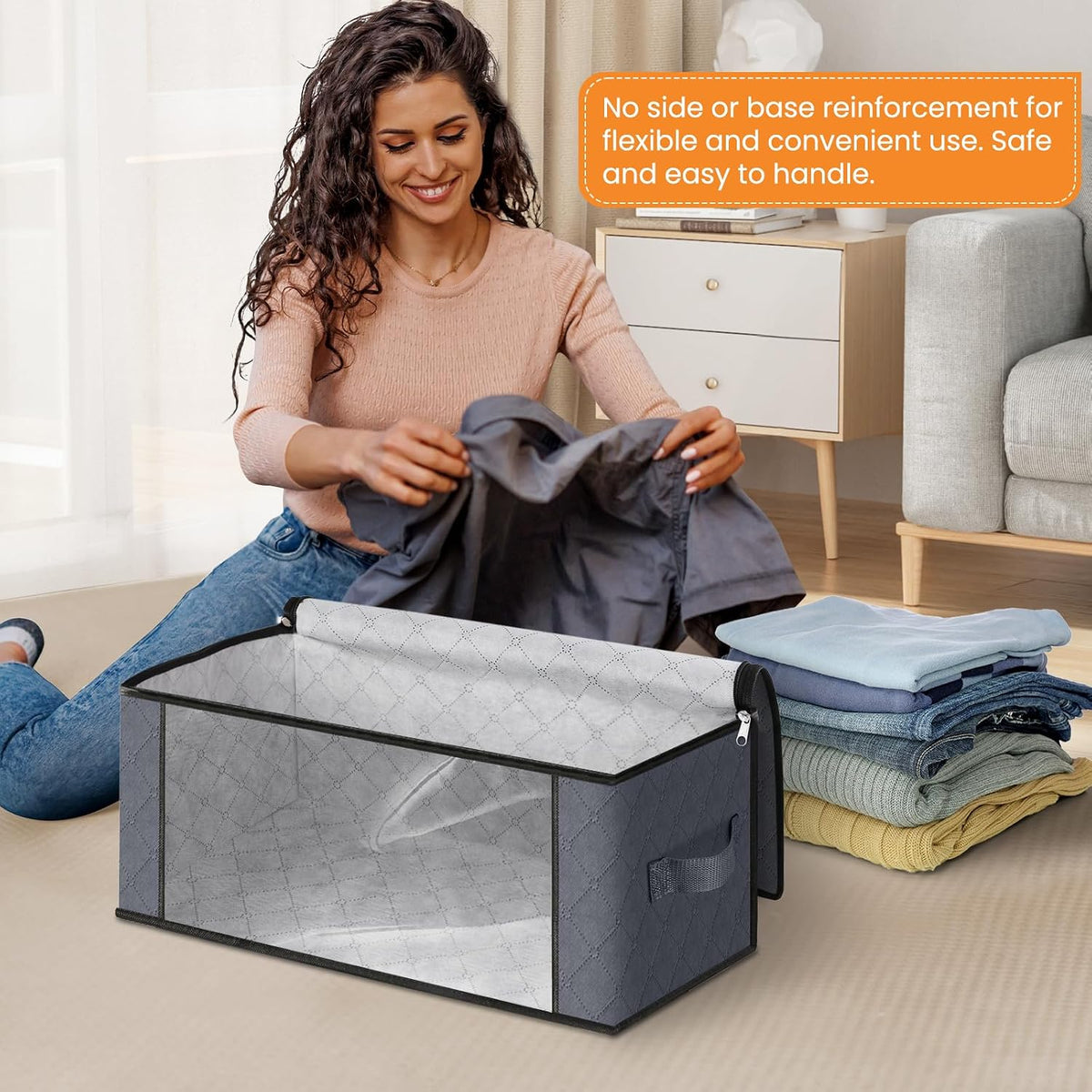 Fab totes Storage Bags for Clothes Blanket Storage Bins with Lids