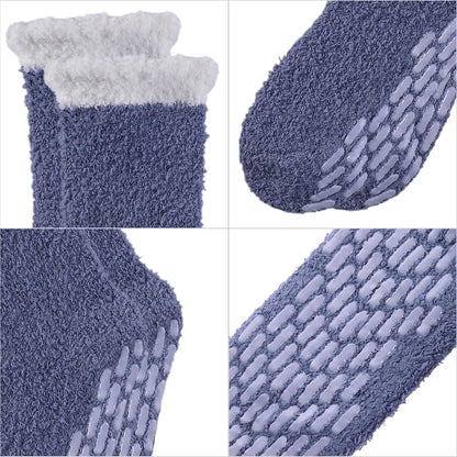 MQELONG Non Slip Hospital Socks with Grips for Women Winter Warm Cozy Fuzzy Slipper Soft Fluffy Sleep Socks
