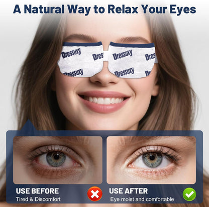 Heated Eye Mask & Microwavable Eye Compress | Gentle Steam Heat for Eye Comfort 1pc Cotton White
