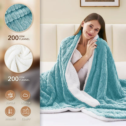 Homemate Electric Heated Blanket Twin - 62"x84" Heating Bed Blankets Throw with 10 Heating Levels 8 Hours Auto Off Fast Heating Over-Heated Protection Ultra Soft Warm Flannel ETL Certified Grey - Colors B