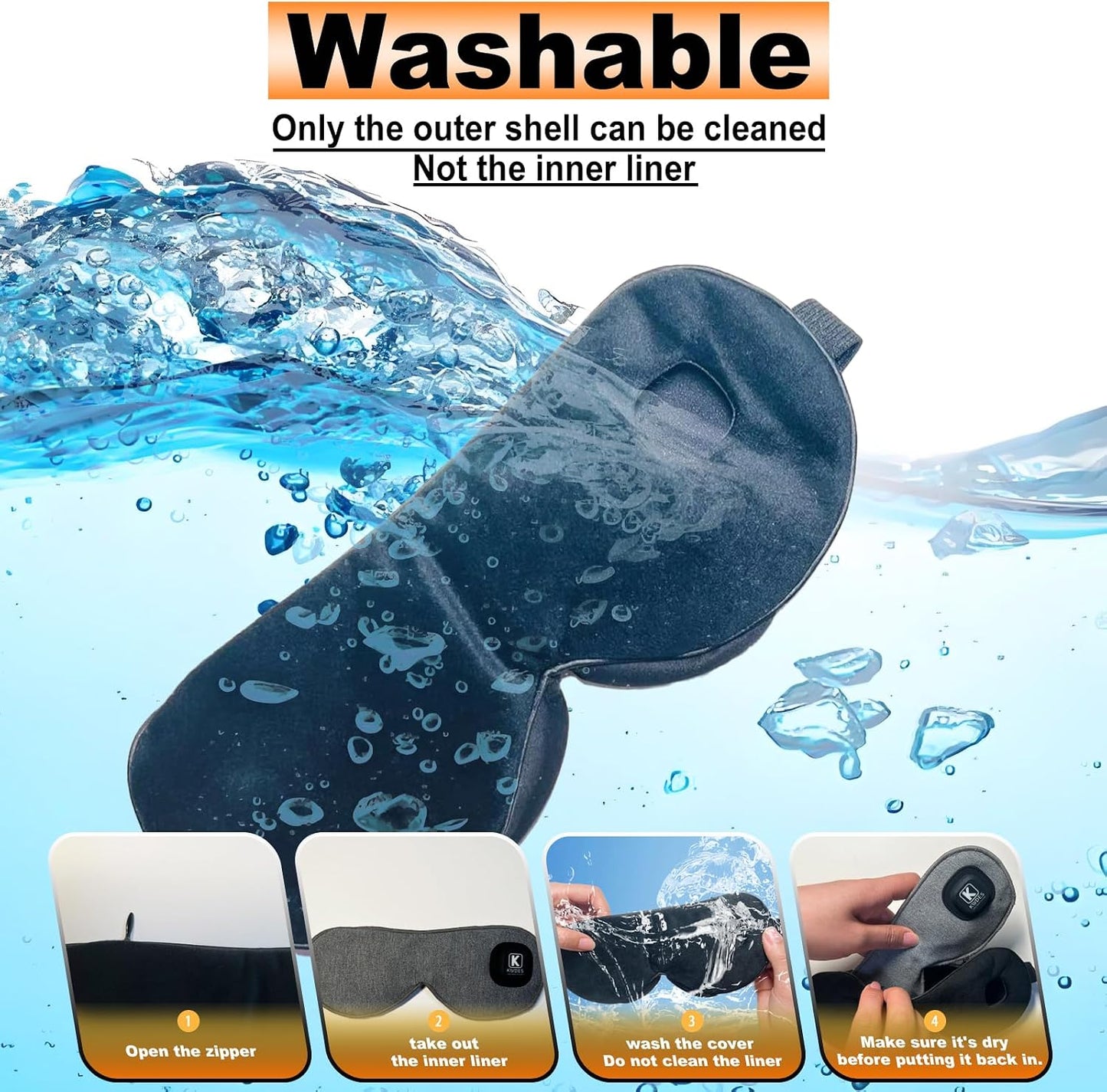 Cordless Heated Eye Mask Rechargeable Warm Compress for Sleep Travel