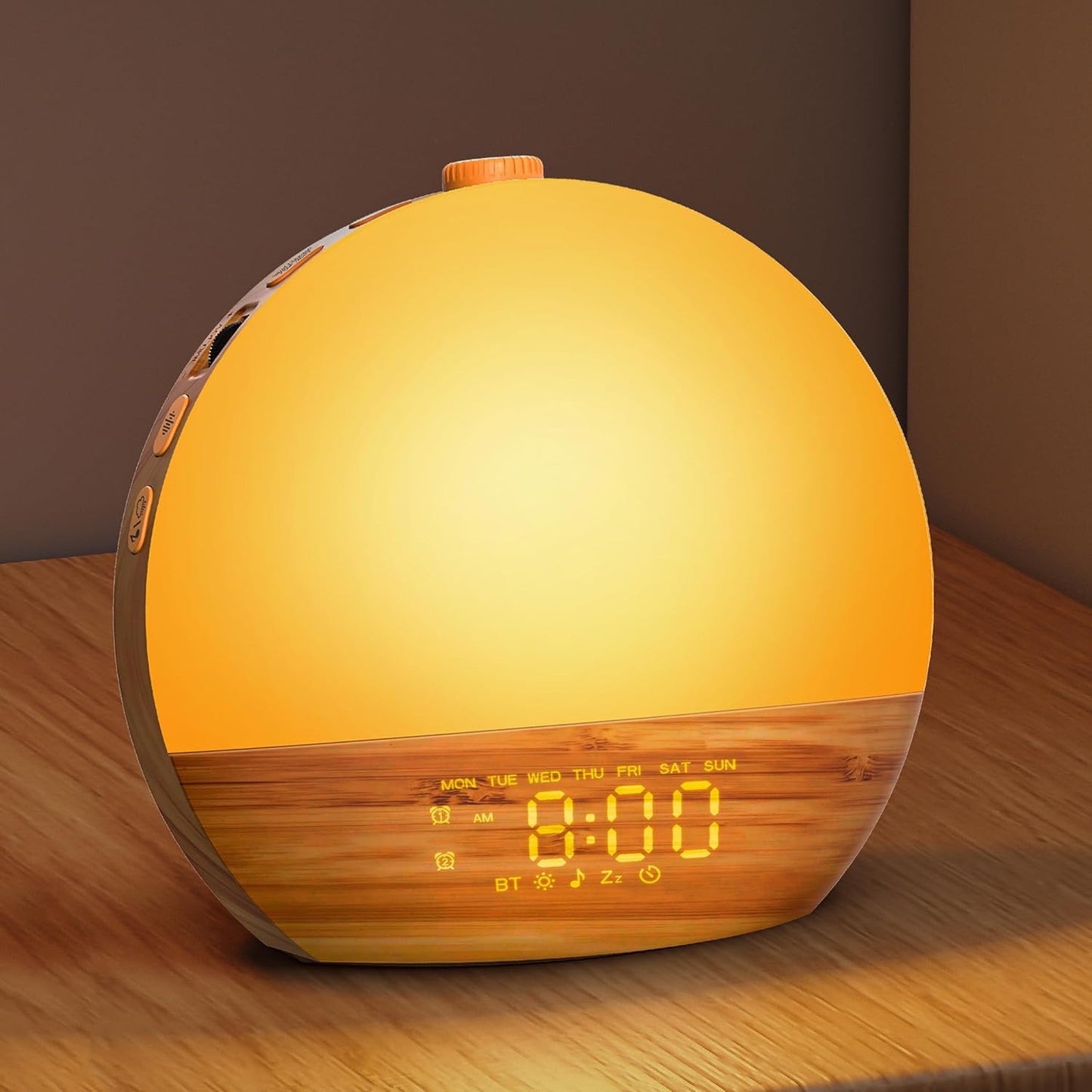 Geuuap Sunrise Alarm Clock White Noise Machine with Bluetooth Speaker,Khaki