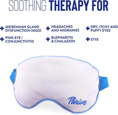 Thrive Clay Bead Eye Mask - Heated Eye Mask for Dryness Relief - Cold Compress for Puffiness - Stye Compress - Gray - with Washable Cotton Cover - Pack of 1