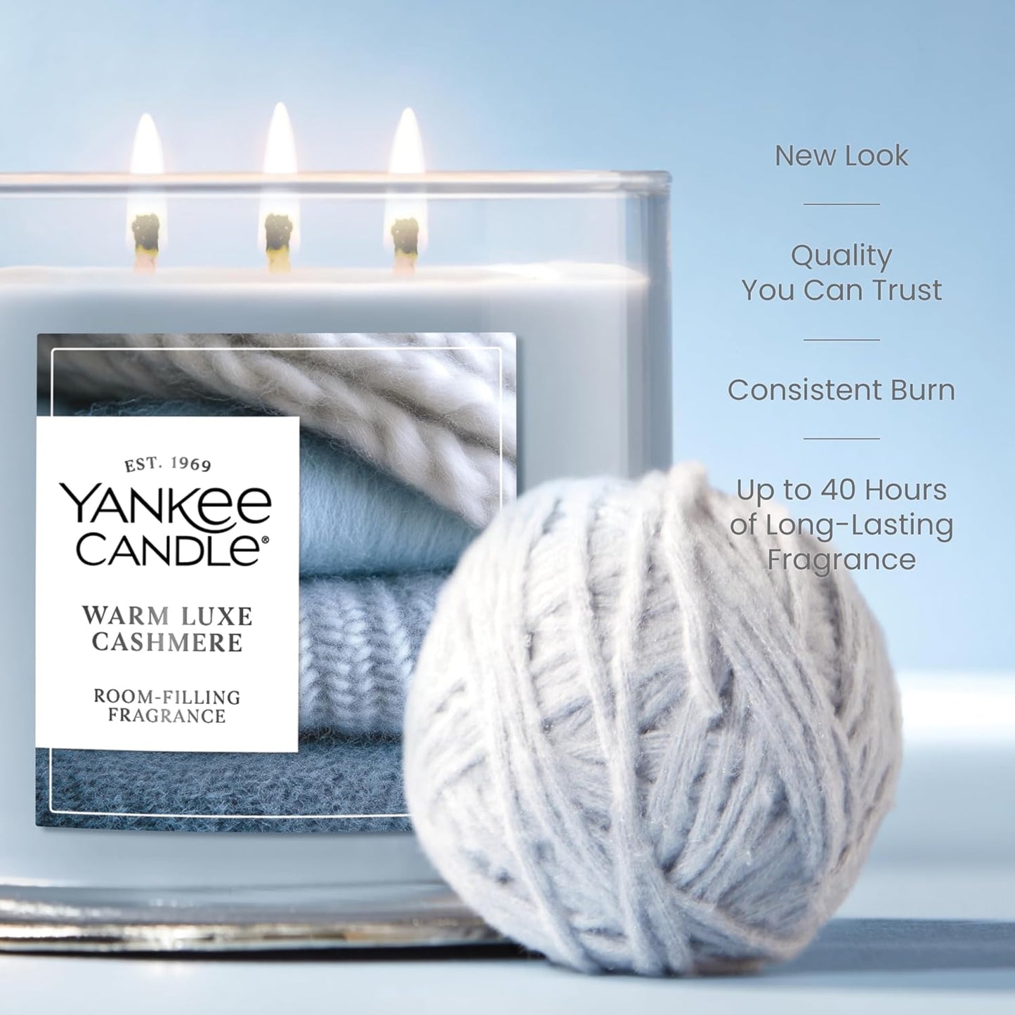 Yankee Candle Sage & Citrus, Scented Candle, 14.5oz 3-Wick Candle Jar with up to 40 Hours Burn Time, Giftable