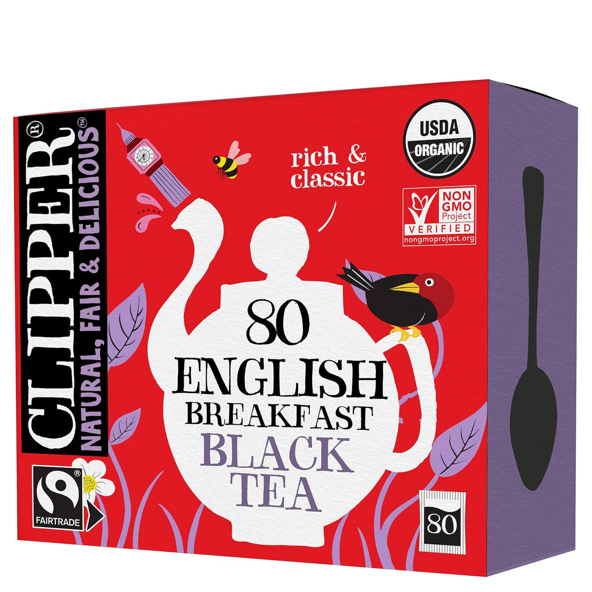 Clipper Tea, Organic English Breakfast Tea, 80 Tea Bags