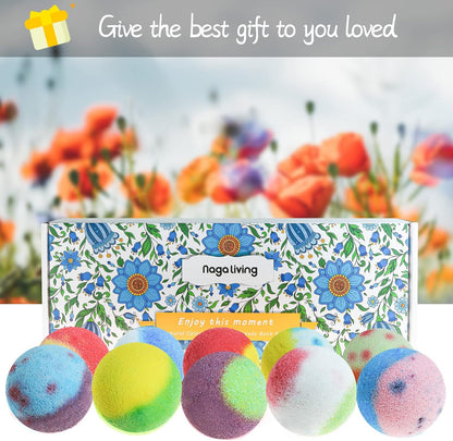 Bath Bombs Gift Set, 10 Organic Bubble Bath Bombs for Kids, Women, Men