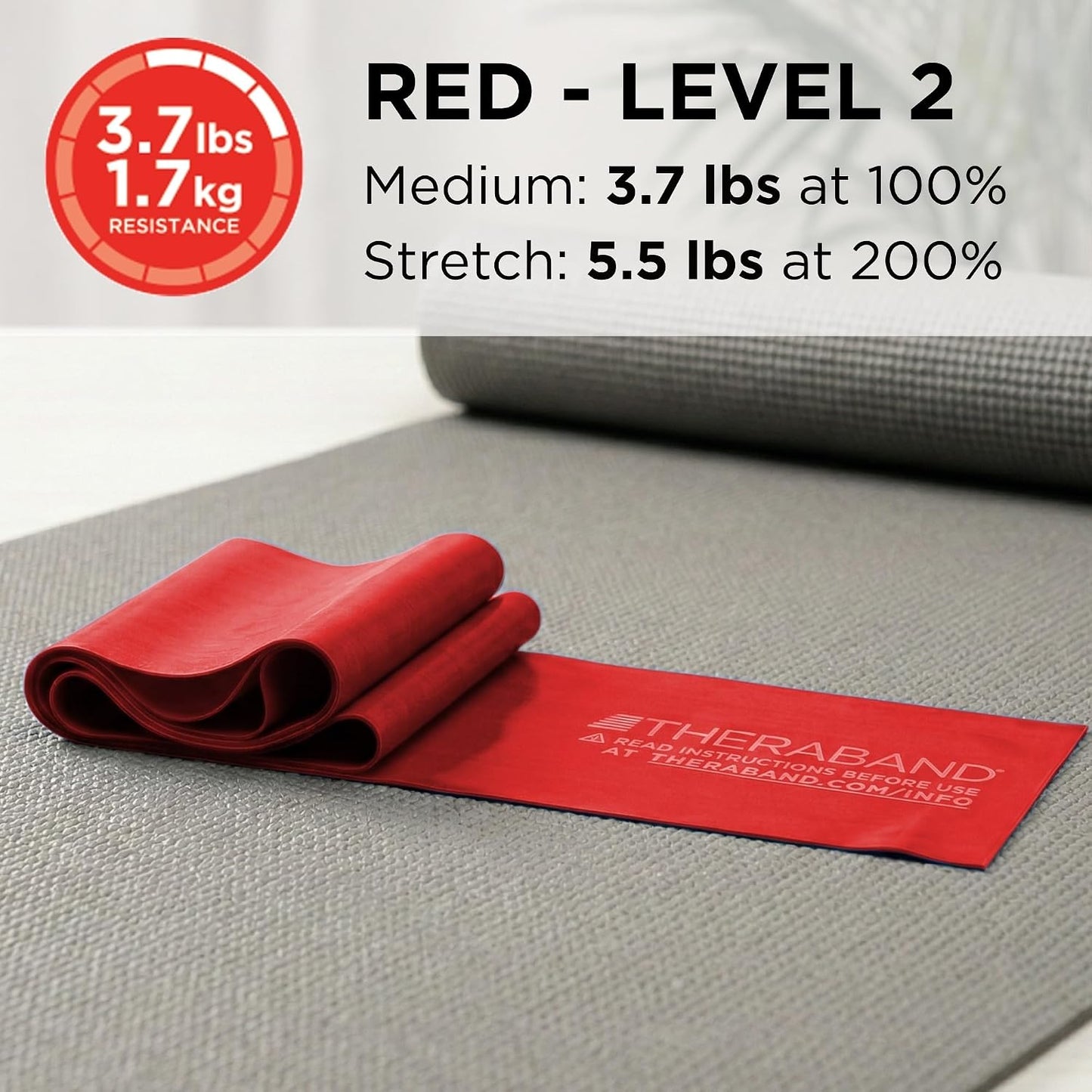 THERABAND Professional Resistance Bands Set, 7 Pack 6 ft Exercise Bands for Working Out, Stretch Bands for Physical Therapy, Pilates & Full Body Workout, Levels 1–7