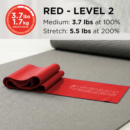 THERABAND Professional Latex Resistance Band Set, Pack of 7, 6 Ft