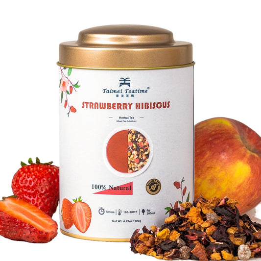 Taimei Teatime Strawberry Hibiscus Herbal Tea Loose Leaf - 4.23oz