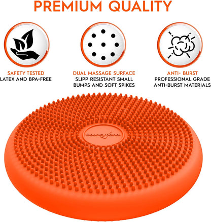 Bouncyband – Wiggle Seat – Purple, 13” D – Large Sensory Cushion for Kids Ages 6-18+ – Promotes Active Learning, Improves Student Productivity, Includes Easy-Inflation Pump