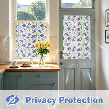 Window Film, Frosted Privacy, One Way Tint, UV Block, Heat Insulation, Anti-Glare, Static Cling, Renter Friendly for Home Bathroom Door