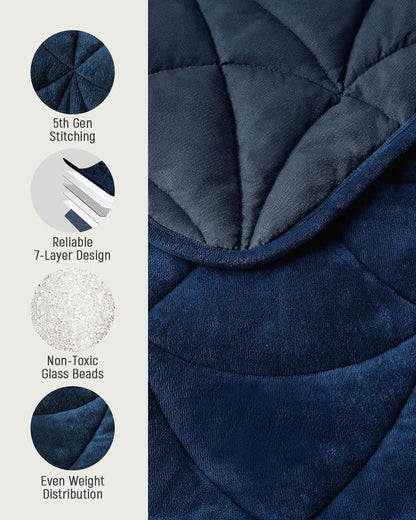 Weighted Lap Blanket 7 lbs for Adults, Luxury Soft Small Weighted Blanket, Compact Portable Weighted Lap Pad for Relaxation, Sleeping, Travel, All-Season Use, Forest Green, 40" x 52"