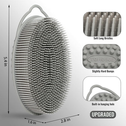 Silicone Body Scrubber Loofah 3 Pack Exfoliating Soft Loofah Shower Brush