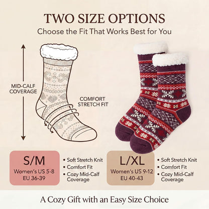 Cozylook Fuzzy Slipper Socks for Women with Grips Warm Cozy Soft Non-Slip Winter Socks Cozy Gift Idea