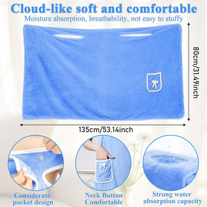 Women's Wearable Towel Bathrobe,Plus Size Wearable Shower Skirt,Quick Dry Absorbent Bath Towel for Comfortable Home Spa Body,Green, 53x31in/50-70kg