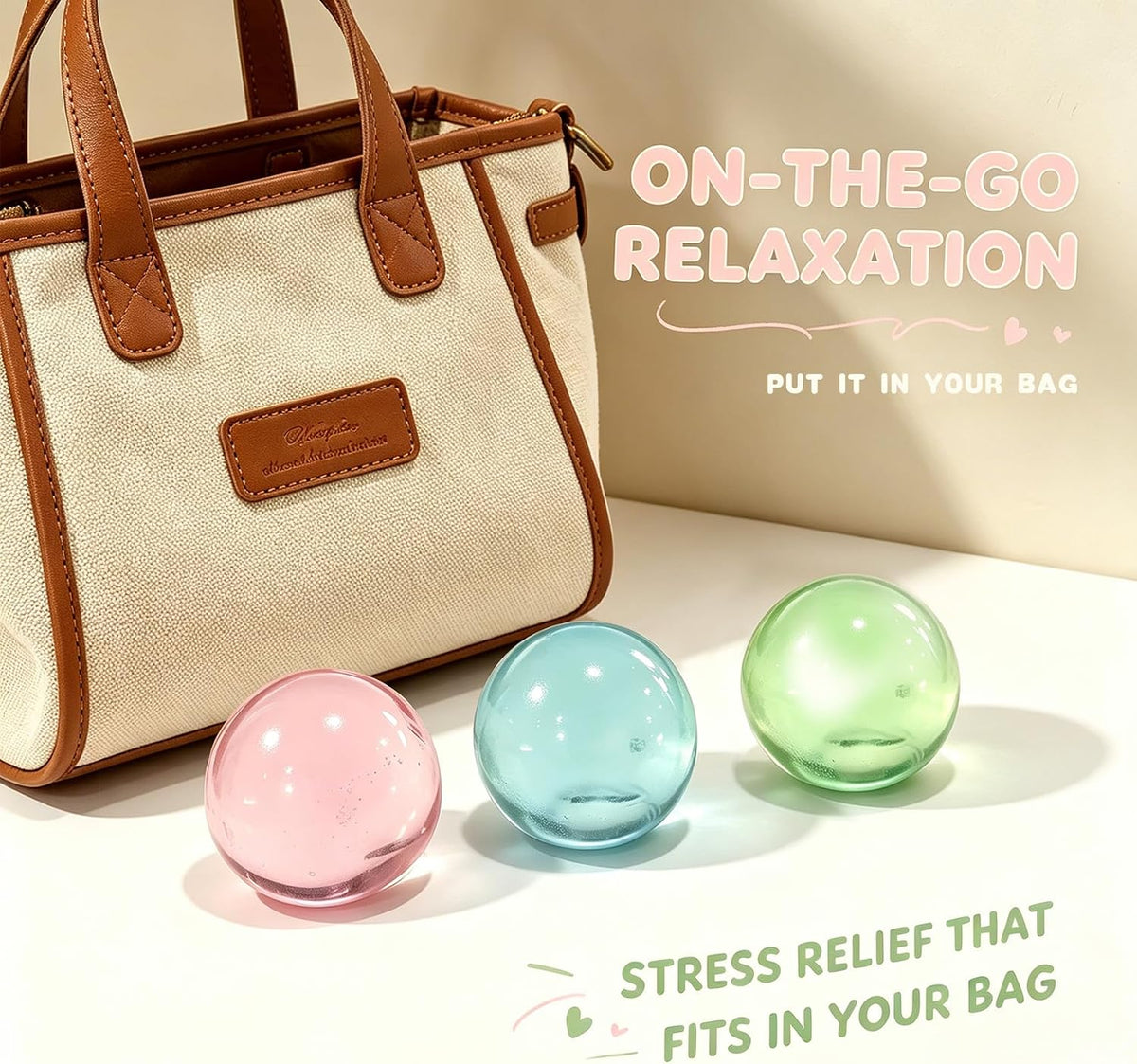 3 Pack Stress Relief Squishy Balls - Soft Squeeze Sensory Toy for Adults, Office Desk Fidget Toys for Tension Relief - Large Maltose Water Ball for Relaxation & Focus, Aesthetic Desk Accessories