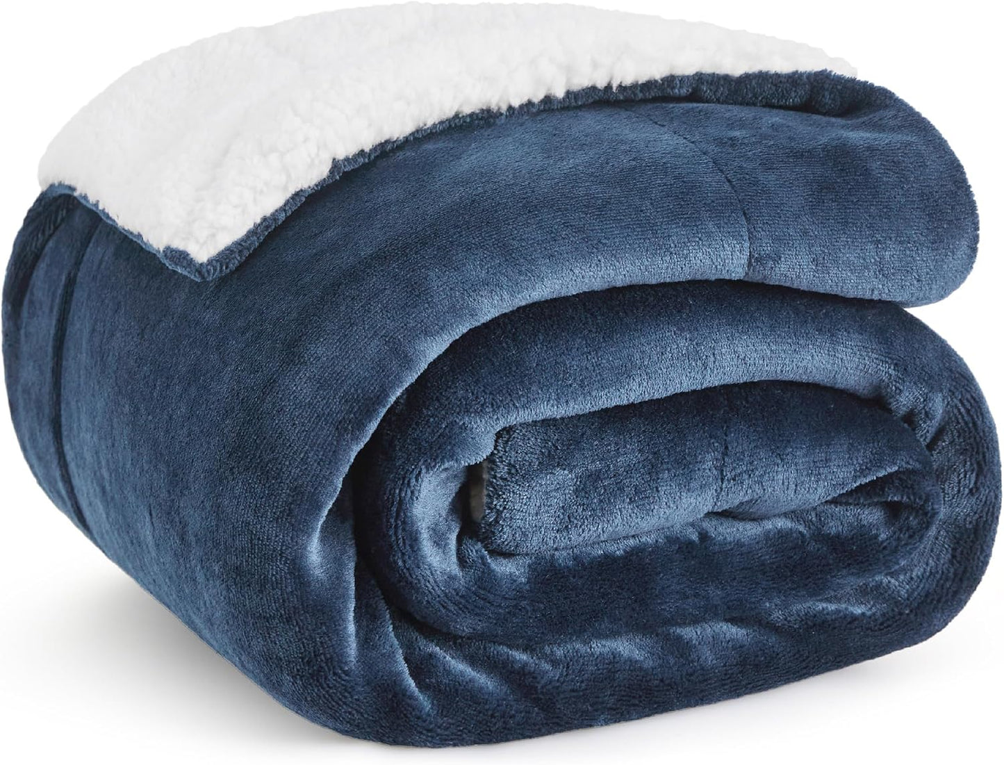 Bedsure GentleSoft Sherpa Fleece Throw Blanket for Couch, Non-Heated, Thick & Warm Cozy Blanket for Winter, Soft Fuzzy Plush Throw Gifts for Women and Men, Grey, 50x60 Inches