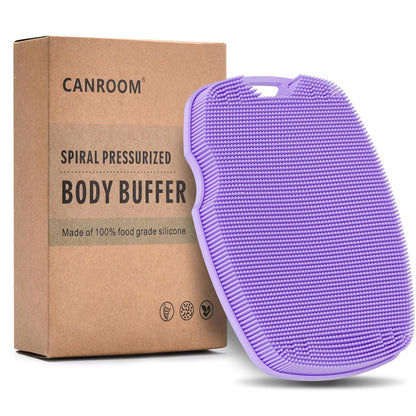 Canroom Silicone Body Scrubber - Zinc Infused-Highly Elastic Bristles Exfoliating Body Scrubber for Shower Body,Cellulite Reduction,Blood Circulation- Black
