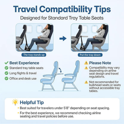 1 Pack Airplane Foot Hammock, No-Collapse Foot Hammock for Plane Travel, Thickened Bamboo Airplane Foot Rest, Adjustable Footrest for Office, Long Flight