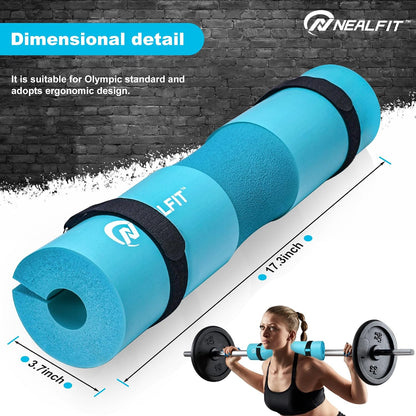 NEALFIT Barbell Pad Squat Pad for Squats—Squat Bar Pad—Great for Weightlifting,Lunges and Hip Thrusts—Foam Sponge Pad—Fit Standard and Olympic Bars Perfectly
