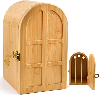 Bamboo Phone Jail with Lock, Phone Box for Family Time