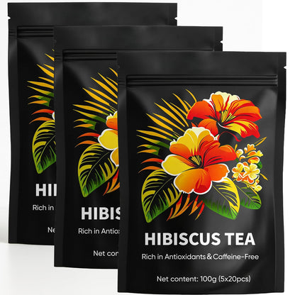 Hibiscus Tea Organic, Hibiscus Tea Loose Leaf Tea Bags, Rich In Anthocyanins & Vitamin C, Naturally Caffeine-Free, Tart & Refreshing Flavor, 20 Tea Bags