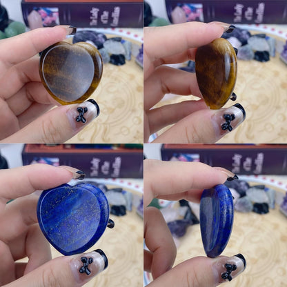 YATOJUZI Thumb Worry Stones for Anxiety Stress Relief Items Healing Crystals Natural Amethyst Rose Quartz Crystal Palm Pocket Stone Gemstones Meditation Reiki Spiritual Gifts for Women Men 2PCS