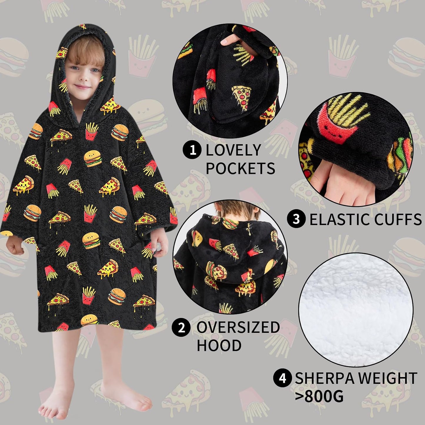 Fiosnow Glow in the Dark Unicorn Blanket Hoodies for Kids 6-13YR Oversize Wearable Blanket Hoodies for Boys Girls Teens