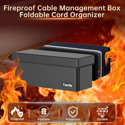 Tamfile Cable Management Box, Fireproof Foldable Cord Organizer and Cover
