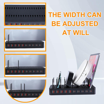 Charging Station 100W 10-Port USB C Fast Charging Dock for Multiple, Black
