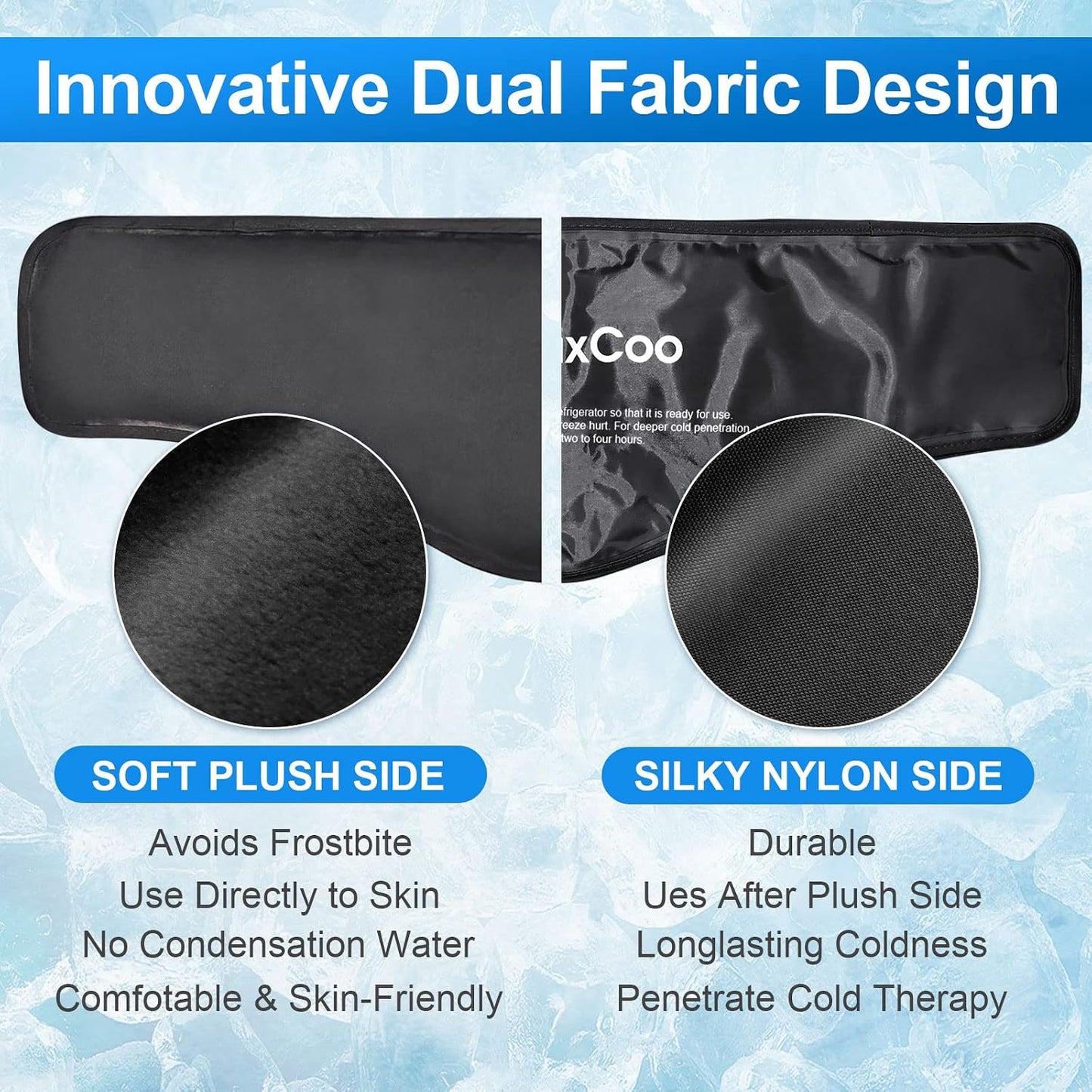 RelaxCoo Neck Ice Pack Wrap, Reusable Gel Ice Pack for Neck Shoulders, Cold Compress Therapy for Pain Relief, Injuries, Swelling, Bruises, Sprains, Inflammation and Cervical Surgery Recovery