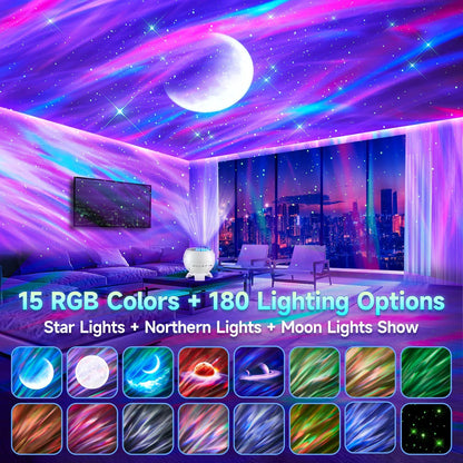 Staryou Birthday Gifts Galaxy Projector for Teen Girls & Boys, 375 Lights Aurora Light Projector with 15 White Noise, Bluetooth Speaker, Trendy Stuff Night Light Bedroom Decor, Led Lights for Bedroom