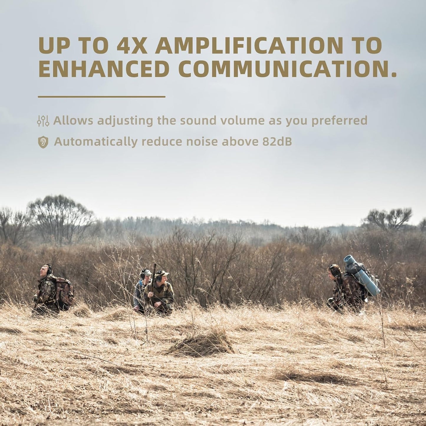 PROHEAR Electronic Ear Protection for Shooting with 4X Sound Amplification, Gun Range Hearing Protection Muffs, NRR 23dB Noise Reduction Headphones for Hunting, Green