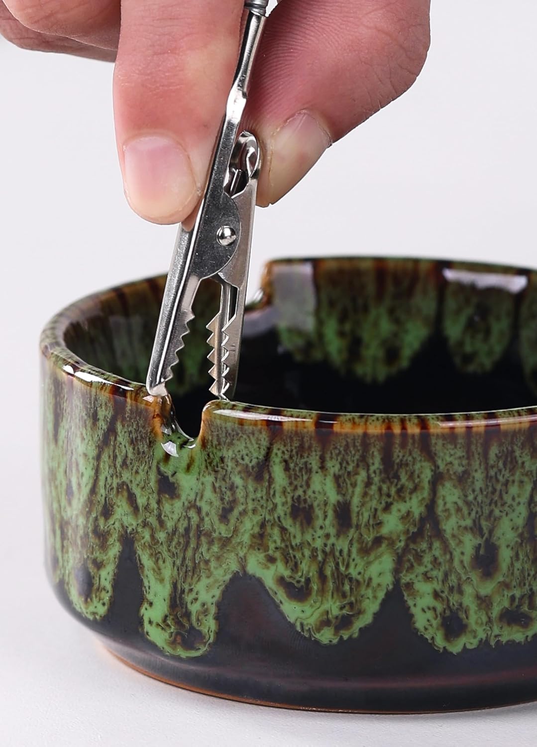 Modern Incense Holder with Flexible Metal Stand, Silver Ash Collector Base, Minimalist Design for Home Meditation and Aromatherapy. (Black + Clip)