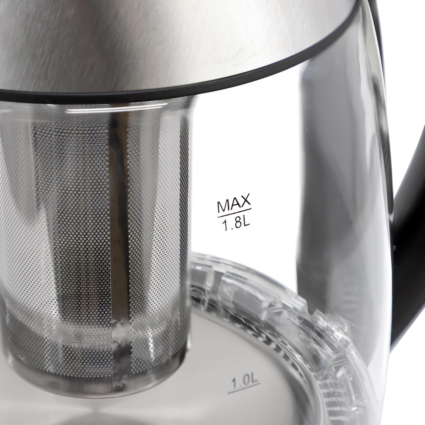 MegaChef Electric Watter Boiler/Tea Kettle (Glass, Silver, 1.8 Liter)