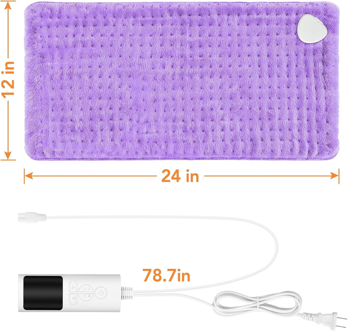 Heating Pad for Back Pain, Electric Heat Pad with 9 Heat Levels & 4 Auto-Off Timers, Portable Heating Pad for Period Cramps, Shoulder, Neck, Machine Washable, Gifts for Women and Men, Grey, 24''×12''