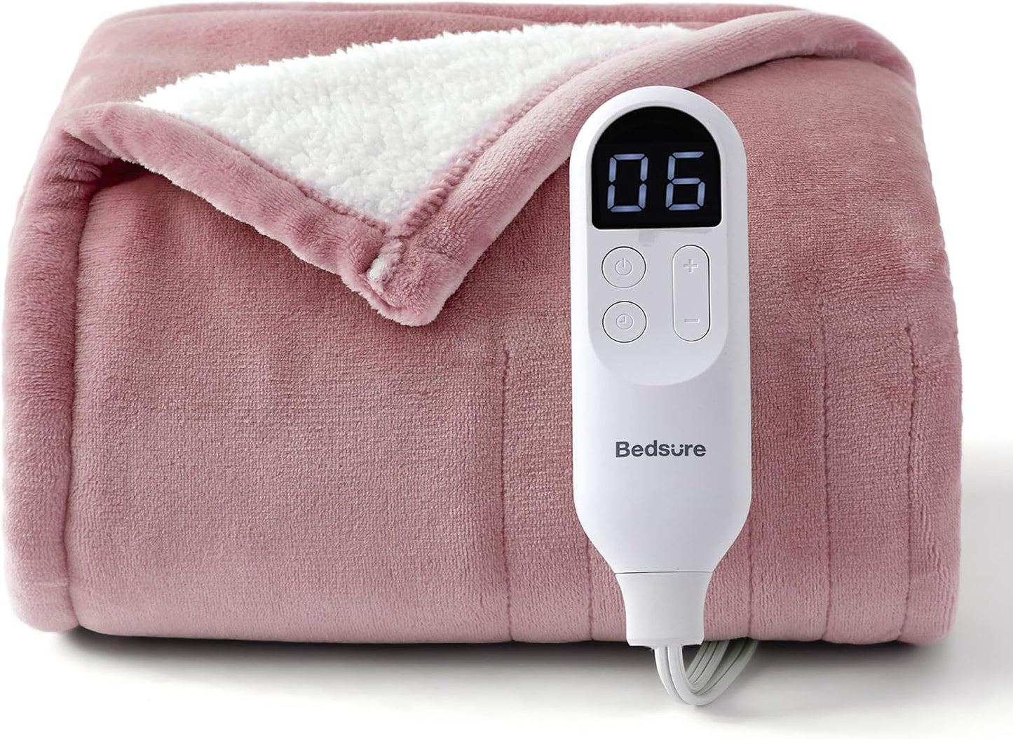 Bedsure Heated Blanket Throw Blanket with Preheat Function - Fast Heating Electric Blanket, Soft Flannel Throw with 6 Time Settings(Up to 10H), 6 Heating Settings, Gifts for Grandma (50"x60", Cream)