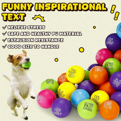 Leyndo 200 Pcs Relief Foam Balls Bulk for Adults with Motivational Quotes