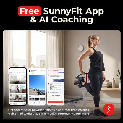 Sunny Health & Fitness Full Body Stretch Machine for Home Gym, Back Stretcher & Flexibility Trainer with Pivoting Seat, Foam Rollers, Safety Straps, Handlebar & SunnyFit App